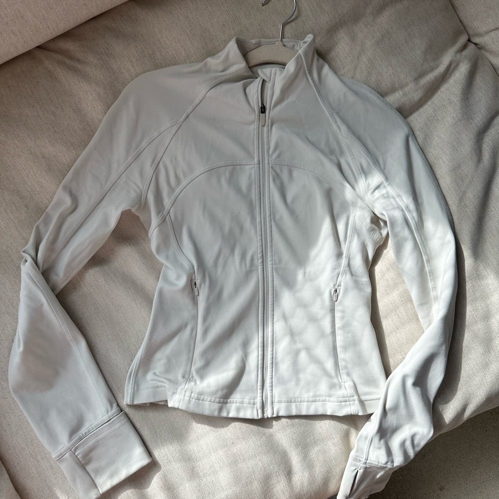 Lululemon cream/white crop define jacket